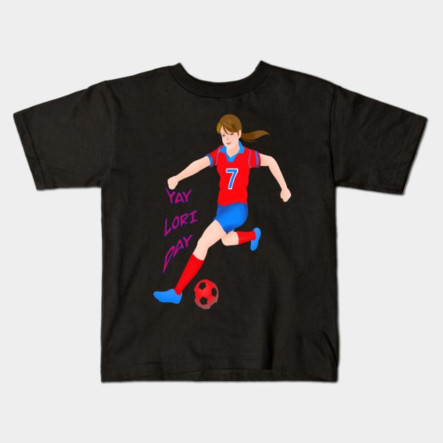 YAY LORI DAY GIRL FOOTBALLER RETRO NOVEMBER 7 Kids T-Shirt by sailorsam1805